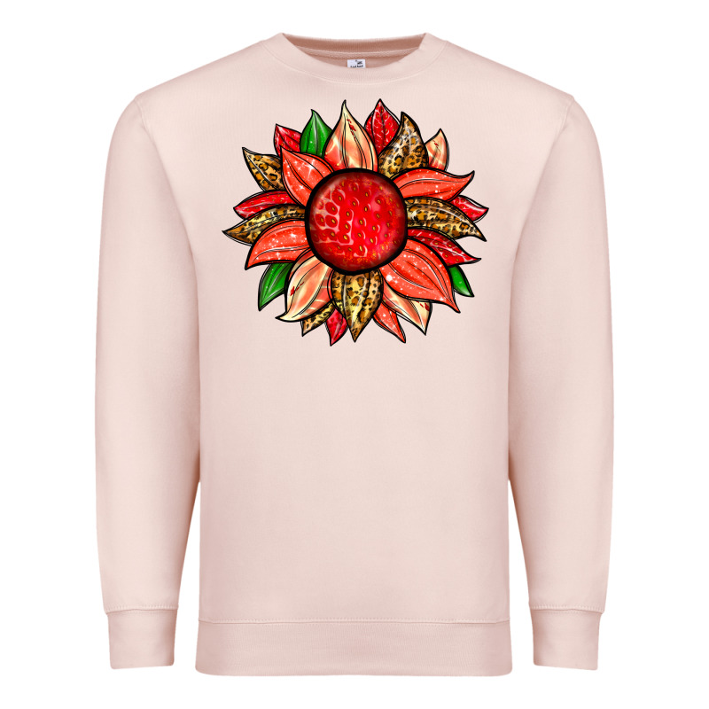 Strawberry Sunflower Premium Sweatshirt by Zillion Design Studio | Teevron
