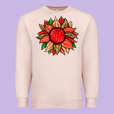 Strawberry Sunflower Premium Sweatshirt Designed By Zillion Design Studio