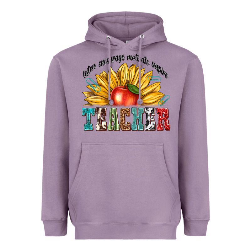 Teacher With Sunflower Heavyweight Hoodie by texasbilliewilder | Teevron