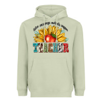 Matcha teacher with sunflower Heavyweight Hoodie - texasbilliewilder