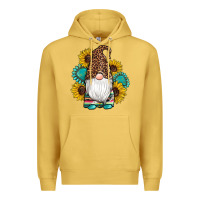 Antique Gold western gnomes sunflowers gemstones leopard serape cowhide glitter Premium Hoodie - Artiststas