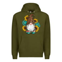 Army Green western gnomes sunflowers gemstones leopard serape cowhide glitter Premium Hoodie - Artiststas