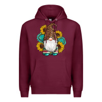 Burgundy western gnomes sunflowers gemstones leopard serape cowhide glitter Premium Hoodie - Artiststas