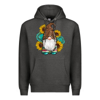 Charcoal Heather western gnomes sunflowers gemstones leopard serape cowhide glitter Premium Hoodie - Artiststas