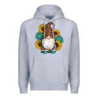 Heather Grey western gnomes sunflowers gemstones leopard serape cowhide glitter Premium Hoodie - Artiststas