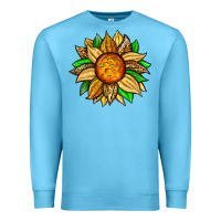 Ocean Blue pineapple sunflower Premium Sweatshirt - Zillion Design Studio