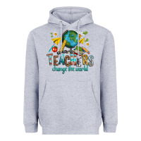 Heather Grey teachers change the world Heavyweight Hoodie - texasbilliewilder