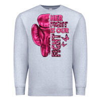 Heather Grey Her Fight Is Our Fight Cancer Premium Sweatshirt - texasbilliewilder