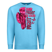 Ocean Blue Her Fight Is Our Fight Cancer Premium Sweatshirt - texasbilliewilder