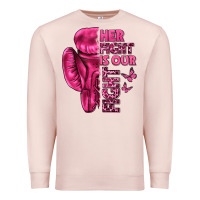 Pale Pink Her Fight Is Our Fight Cancer Premium Sweatshirt - texasbilliewilder