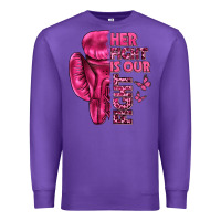 Purple Her Fight Is Our Fight Cancer Premium Sweatshirt - texasbilliewilder