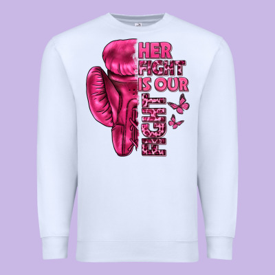 Her Fight Is Our Fight Cancer Premium Sweatshirt Designed By Texasbilliewilder