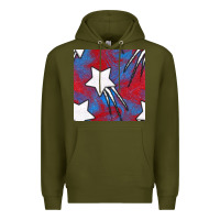 Army Green Glitter 4th Of July Seamless Pattern Premium Hoodie - BundleAndBundleShop