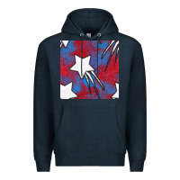 Navy Glitter 4th Of July Seamless Pattern Premium Hoodie - BundleAndBundleShop