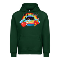 Forest Green back to school hello first grade 3200x2400 Urban Hoodie - AdoDesignShop