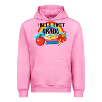 Fuchsia Pink back to school hello first grade 3200x2400 Urban Hoodie - AdoDesignShop