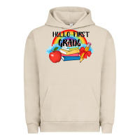 Pigment French Oak back to school hello first grade 3200x2400 Urban Hoodie - AdoDesignShop