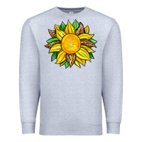 Heather Grey lemon sunflower Premium Sweatshirt - Zillion Design Studio