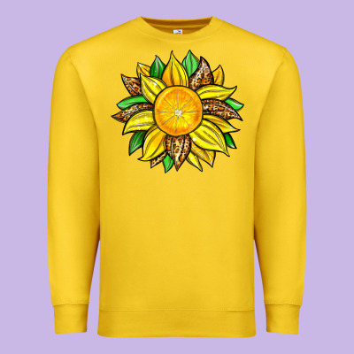 Lemon Sunflower Premium Sweatshirt Designed By Zillion Design Studio