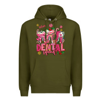 Army Green pink christmas teeth dental squad Premium Hoodie - AdoDesignShop