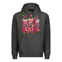 Charcoal Heather pink christmas teeth dental squad Premium Hoodie - AdoDesignShop