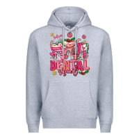 Heather Grey pink christmas teeth dental squad Premium Hoodie - AdoDesignShop