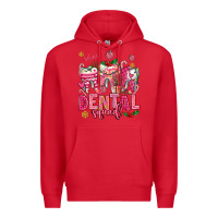 Red pink christmas teeth dental squad Premium Hoodie - AdoDesignShop