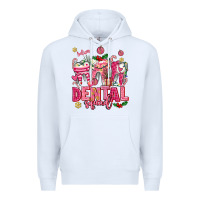 White pink christmas teeth dental squad Premium Hoodie - AdoDesignShop