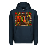 Navy noel mistletoe Christmas Premium Hoodie - AdoDesignShop