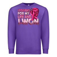 Purple I Fought For My Life and I Won Breast Cancer Premium Sweatshirt - texasbilliewilder