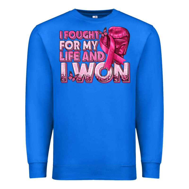 I Fought For My Life And I Won Breast Cancer Premium Sweatshirt by texasbilliewilder | Teevron