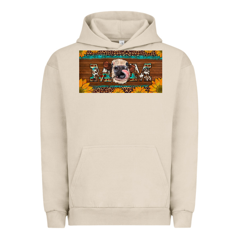 Western Heifer Mom With Sunflowers And Turquoise License Plate Urban Hoodie by Artiststas | Teevron