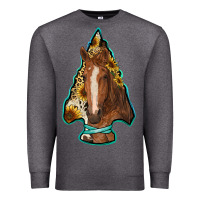 Charcoal Heather arrowhead horse Premium Sweatshirt - RanaPortraitStore