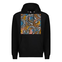 Black American Flag Horseshoe Deamless Pattern Premium Hoodie - BundleAndBundleShop