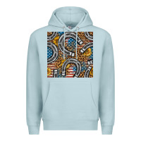 Blue Mist American Flag Horseshoe Deamless Pattern Premium Hoodie - BundleAndBundleShop