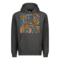 Charcoal Heather American Flag Horseshoe Deamless Pattern Premium Hoodie - BundleAndBundleShop