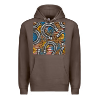 Coffee American Flag Horseshoe Deamless Pattern Premium Hoodie - BundleAndBundleShop