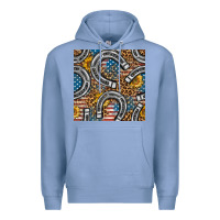 Colony Blue American Flag Horseshoe Deamless Pattern Premium Hoodie - BundleAndBundleShop
