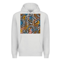Dove Grey American Flag Horseshoe Deamless Pattern Premium Hoodie - BundleAndBundleShop