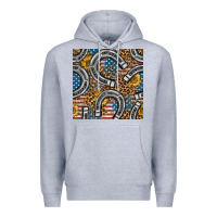 Heather Grey American Flag Horseshoe Deamless Pattern Premium Hoodie - BundleAndBundleShop
