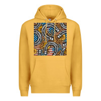 Mustard American Flag Horseshoe Deamless Pattern Premium Hoodie - BundleAndBundleShop