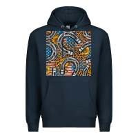 Navy American Flag Horseshoe Deamless Pattern Premium Hoodie - BundleAndBundleShop