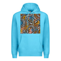Ocean Blue American Flag Horseshoe Deamless Pattern Premium Hoodie - BundleAndBundleShop
