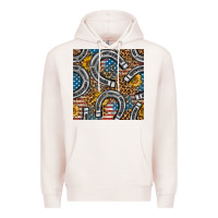 Pale Pink American Flag Horseshoe Deamless Pattern Premium Hoodie - BundleAndBundleShop