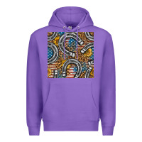 Purple American Flag Horseshoe Deamless Pattern Premium Hoodie - BundleAndBundleShop