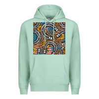 Seafoam American Flag Horseshoe Deamless Pattern Premium Hoodie - BundleAndBundleShop