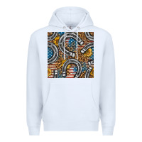 White American Flag Horseshoe Deamless Pattern Premium Hoodie - BundleAndBundleShop