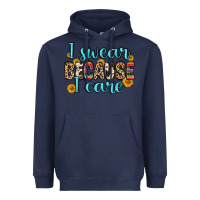 Navy i swear because i care Heavyweight Hoodie - Zillion Design Studio