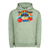 Pigment Oil Green back to school hello second grade 3200x2400 Urban Hoodie - AdoDesignShop