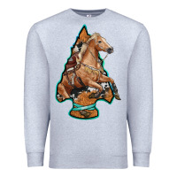 Heather Grey arrowhead horse, Premium Sweatshirt - RanaPortraitStore
